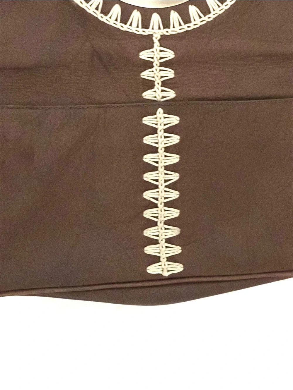 Rafe New York Leather Clutch with Brushed Steel Handle & Whipstitching